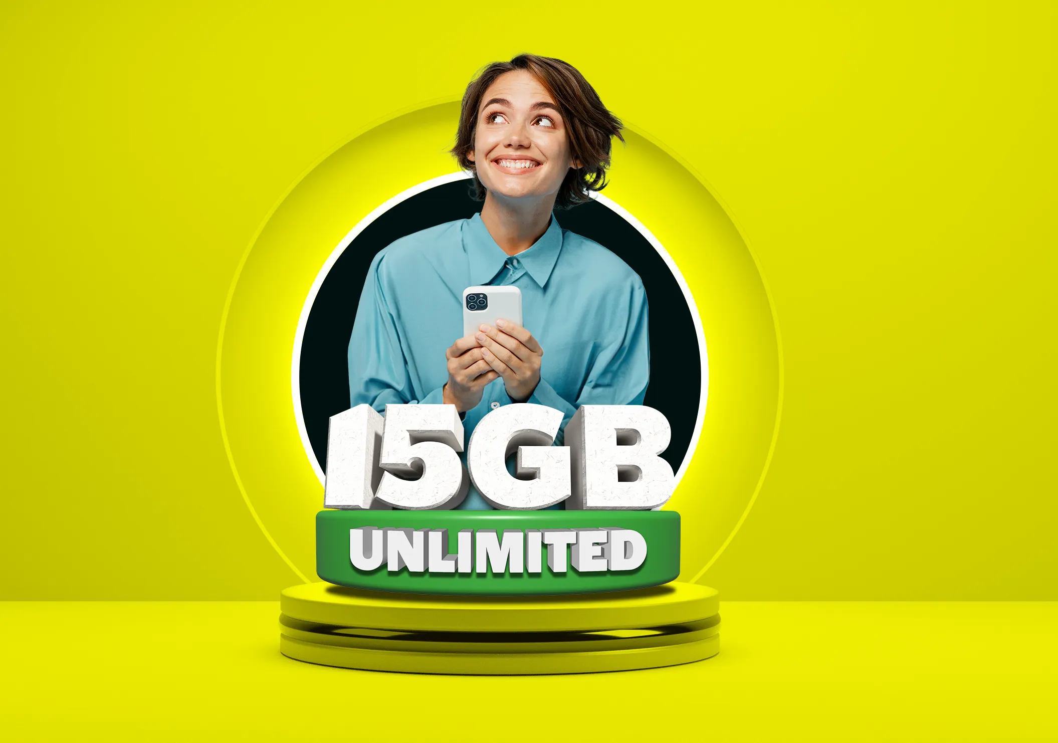 Person ecstatic and shouting about Melon Mobile 15 GB Unlimited plan.